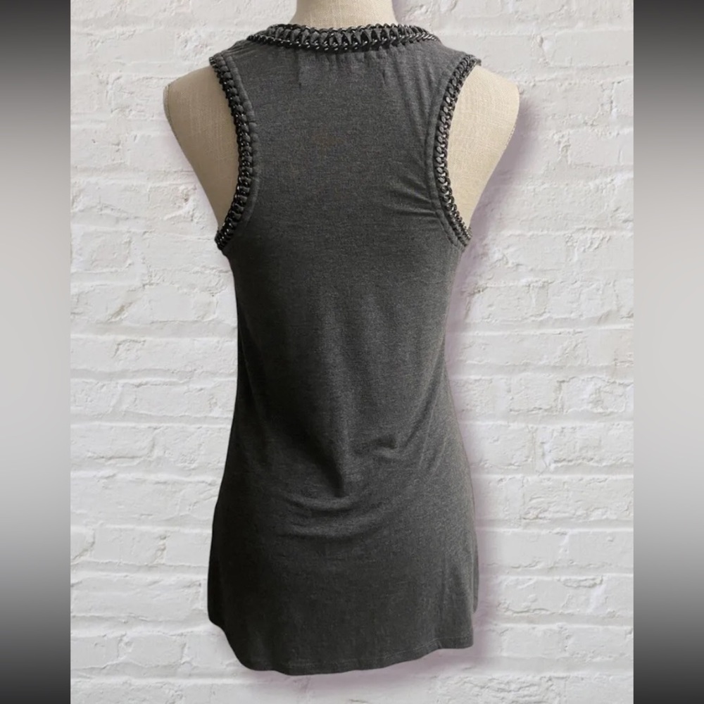 ALL SAINTS - Itita Vest Chain Neck Line Charcoal Tank Top Size 4 - Picture 5 of 9